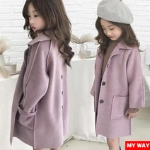 마이웨이 여아 주니어 리버시블 코트 모직 코트