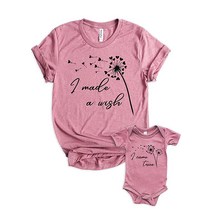Teeny Fox Mama I Made A Wish Came True Baby Mother 매칭 의상 귀여운 가족 셔츠 - 바디수트