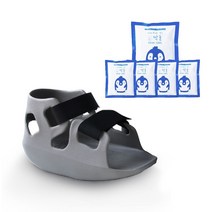 [기부스신발] 하블프리 기능성 깁스 신발 L 그레이 + 딱쿨 아이스 쿨팩, 1세트