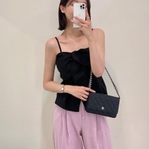 [랜덤플레이] 가슴 꼬임 민소매 앞 트임 블라우스