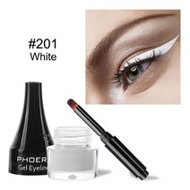 PHOERA 10 색 매트 지속 방수 아이 라이너 젤 브러시 포함 아이섀도우 용 내추럴 롱 래스팅 크림 TSLM2, 한개옵션1, 01 201 White