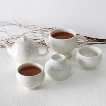 백자 3인 굽 다기세트 5p 다관 찻잔 다도세트, 상세페이지 참조