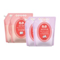 비앤비 섬유세제 2개+베르가못 유연제2개 리필형 1800ml, 5세트