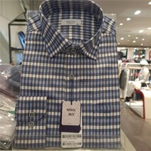 바찌 NC06 따뜻한울혼방기모체크일반핏 밑단일자 긴팔남방 VD1L4CR156B