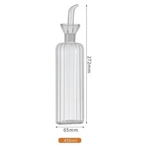 사각 오일 병 간장 및 식초 누출 방지 붕규산염 유리 스트라이프 세트