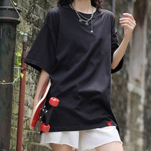 [순면/베이직/오버핏] 26수 여성 순면 빅사이즈 베이직 라운드 반팔티 반팔티셔츠 남녀공용 반팔티 박스티 루즈핏