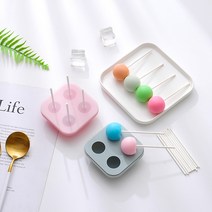 4연공 원형 별빛 막대 사탕 실리콘 몰드 diy 베이킹 입체구형 빼빼로막대사탕