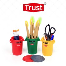 [줄눈마트] 트러스트 미니 토르 원형 컨테이너 본체+뚜껑 (7color), 본체-빨강(Red), 뚜껑-빨강(Red)