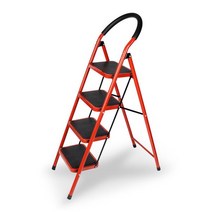 접이식사다리 계단형 4단 최대하중90kg, 접이식 사다리(최대하중90kg), 4단 블랙(MI-L90S4)