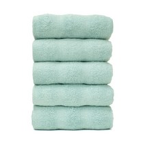 클라우망 포그니 40수 콤팩트코마사 무형광 타올 180g 5장세트, 5장, 아쿠아 스카이