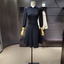 시슬리 NC09 카라 플레어 니트 원피스 SAKO05211