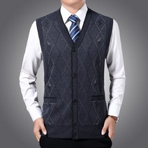 두꺼운 남성 가을 겨울 니트 조끼 따뜻한 부드러운 오버핏 직장인 민소매 루즈핏 WG201116175Z