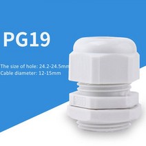 1PC 방수 글 랜드 플라스틱 케이블 IP68 PG7 3-6.5mm PG9 PG11 PG13.5 화이트 블랙 나일론 커넥터, 06 PG19 White