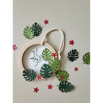미담캘리 몬스테라 미니우드링12cm 반제품DIY 키트액자 꾸밈조각, 1.벽걸이용