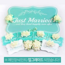 러브헌터 웨딩카 장식 세트 꾸미기 자체디자인 국내제작, 15 아모르 웨딩카장식 (민트)