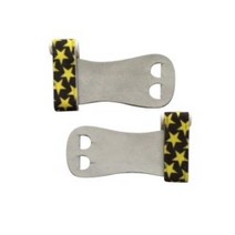 PUSH Athletic 체조 학생 핸드 그립 (빨간색 스타 스몰), Medium, Yellow stars Black Band