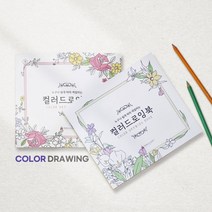 6000 스프링 컬러드로잉 쉬운버전 2p 랜덤 발송, 핑크풋