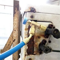 에어컨 컨트롤 밸브 R410A R22 냉매 충전 14 인치 안전 어댑터 유량 제어 볼 퀵 커플러 2 개