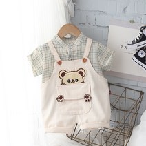 소년 여름 잘 생긴 2022 멜빵 바지 여름 옷 인터넷 연예인 외국 스타일 베이비 멜빵 여름 의류 유행 소녀 빠른배송