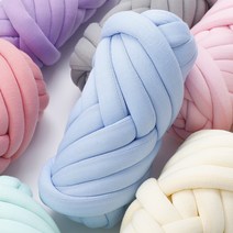 Life Rhythm 자이언트얀 패브릭 가방 망고실 빅얀 1KG 루피실 왕모찌실 뜨개실 만들기, 블루