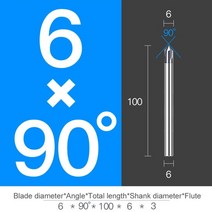 유압 절단기 벽돌 금속 챔퍼 밀링 커터 카바이드 코너 카운터 싱크 챔퍼링 엔드 밀 v, 6xr90x100lx3f