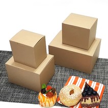 정사각 네이비 선물상자 ( 1호 2호 3호 ) 쿠키 마카롱 케이크 포장상자 답례품, 원터치 크라프트상자 3호
