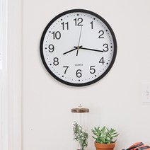 원형 무소음 벽시계 블랙 흑백대비 숫자판 기념 홍보 판촉용 선물 인테리어 소품 벽장식용