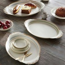 [바보사랑] 시라쿠스 로렐 리프 타원쟁반 2종 세트 (2colors), 색상:블루로렐(M+L)