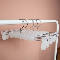 씨인크 바지걸이 논슬립 치마 집게 고급 옷걸이, 5개, 투명