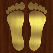 오피스왕국 발자국 발바닥 바닥 foot7 그래픽 스티커, 메탈골드