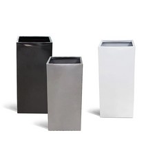 마이플랜트 플라스틱 사각 하이 화분 고강도 대형화분, 진그레이