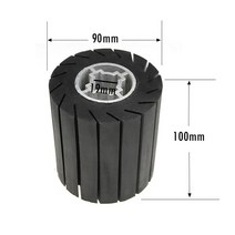 자바라 컨베이어 벨트 바퀴 우레탄 롤러 롤러 공장 이동식 호이스트 벨트90*100*19mm 고무 드럼 연마 휠 롤, 02 Rubber Wheel 19mm