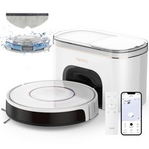 로봇청소기 물걸레 겸용 자동청소기 무선 Verefa-V60M Pro 로봇 진공 및 걸레 콤보 자동 비우기 포함 3 in 1 청소기 최대 2700Pa 흡입 저소음 청소, 한개옵션0