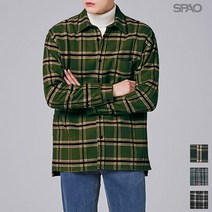 스파오 헤비플란넬 루즈핏 체크 셔츠 SPYC94TC21
