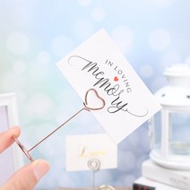 금속 메모 클립 하트 3color 꽂이 홀더 가격표 사진, 골드CM001759