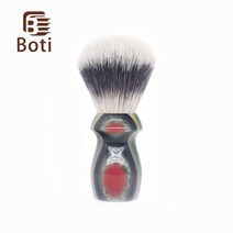 BOTI 전체 면도 브러시 통통한 핸들 IMATATE 2 밴드 합성 머리 매듭 전구 모양 수제 깨끗한 수염 도구 키트, 30mm