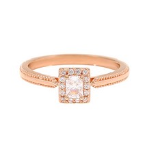 [비앤비골드] 14K 이중 사각 다이아 로렛트 반지 DMR37709