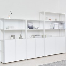 두닷 콰트로 수납형 철제 책장(도어포함) 서재 책장 주방 다용도 수납장, 800 4단