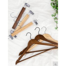 원목옷걸이 의류매장옷걸이 GT 프리미엄 논슬립 원목 옷걸이 바지걸이 어깨뿔방지 10P 4TYPE, 원목옷걸이 브라운10p (GT802)