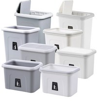 민스리빙 뚜껑 싱크대휴지통 + 비닐봉투 200p 음식물 쓰레통 다용도 바구니, 소(뚜껑그레이)+(봉투10롤)