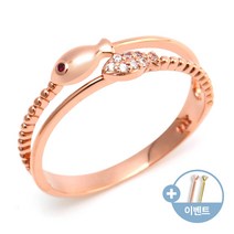 [비앤비골드]14K18K 두줄 루비 물고기 반지 SRS26934