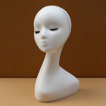 가발머리 가발머리 가발머리 여자머리 가발머리 흰색 추상아트 모델머리 가발소품 전시, 38cm 무광 심리스, 하나