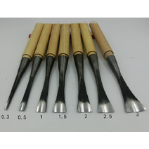 우드카빙 키트 전동조각기 목공구 새로운 중간 원형 목공 조각 칼 구멍 숟가락 칼 치즐 0.3-5cm 손 나무 조각 칼을 파다, 10mm, 240mm