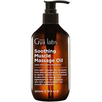 Gya Labs 마사지 테라피를 위한 수딩 마사지 오일 - 스파 품질 워밍 마사지 오일 - 전신 오일 마사지를 위한 페퍼민트 및 시나몬 함유 (199.9ml(6.8온스), 1개