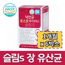 (6개묶음) 낙산균 슬림장 장유산균 슬림 프로바이오틱스 포스트바이오틱스 프리바이오틱스 유산균 여성 남성