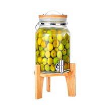 유리저그 카페물병 투명유리 디스펜서 카페 창업, 6L 업그레이드 내열 200도