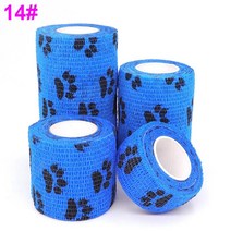 1 pcs 인쇄 된 의료 자체 접착 탄성 붕대 4.5m 다채로운 스포츠 랩 테이프 손가락 관절 무릎 응급 처치 키트 애완 동물 테이프, 14개 발톱 다크 블루, 5cm x 4.5m