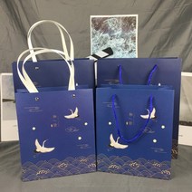 선물포장봉투 버들못 선물파우치 종이봉투 드렌드 복장 쇼핑 정월 대보름날 밤 가족 답례했다 포장가방 1433298066, 1가방12개코란브라운25롱21두꺼운10다크블루사진색번호, 소프트 끈