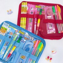 주니어 여아 초등학교 입학 준비물 문구세트 웰컴키트 초1 랜덤박스 유아동 필기용품, 1개, blue