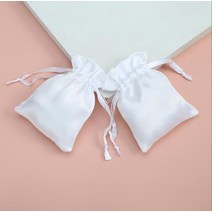 Glossier 파우치 실크 새틴 쥬얼리 드로스트링 백 리본 립글로스 화장품 보관 맞춤 파티 선물 10 피스
